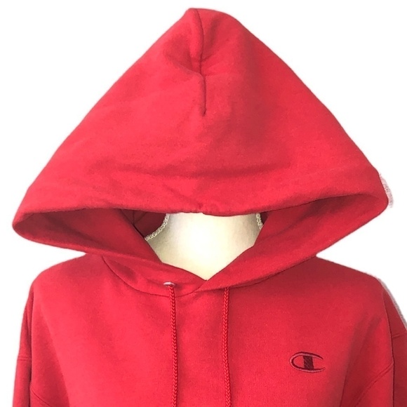 CHAMPION Sweatshirt Unisex Size Medium Red Athletic Pullover Hoodie ECCO - Picture 8 of 8